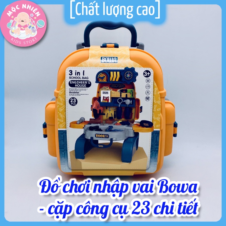 Đồ chơi nhập vai kỹ sư Bowa 8112P - Cặp công cụ 23 chi tiết (3 trong 1) dành cho bé trai trên 3 tuổi