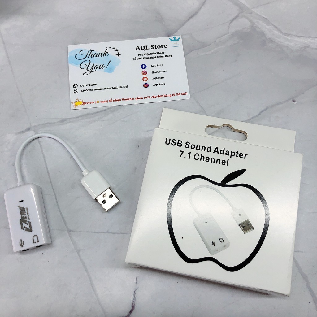 USB Âm Thanh Cho Máy Tính Laptop - USB Sound Adapter 7.1 Chuyển Đổi Từ USB Ra 2 Jack 3.5mm