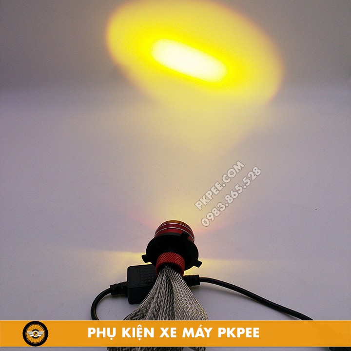 Đèn Pha Led Bi Cầu Mini Mẫu Ruby 2 Chế Độ Cos Vàng Pha Trắng