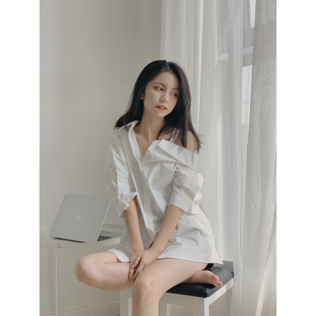 [Mã WASKT304 giảm 15% tối đa 30K đơn 99K] Áo sm cổ lệch ngắn tay SA378 1994closet | BigBuy360 - bigbuy360.vn