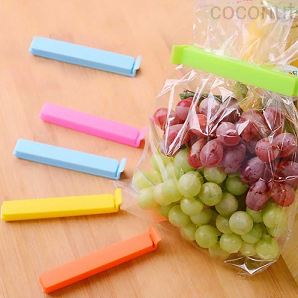 10 kẹp miệng túi thực phẩm chất liệu nhựa nhiều màu sắc