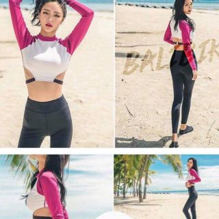 Set đồ bơi croptop dài tay quần dài