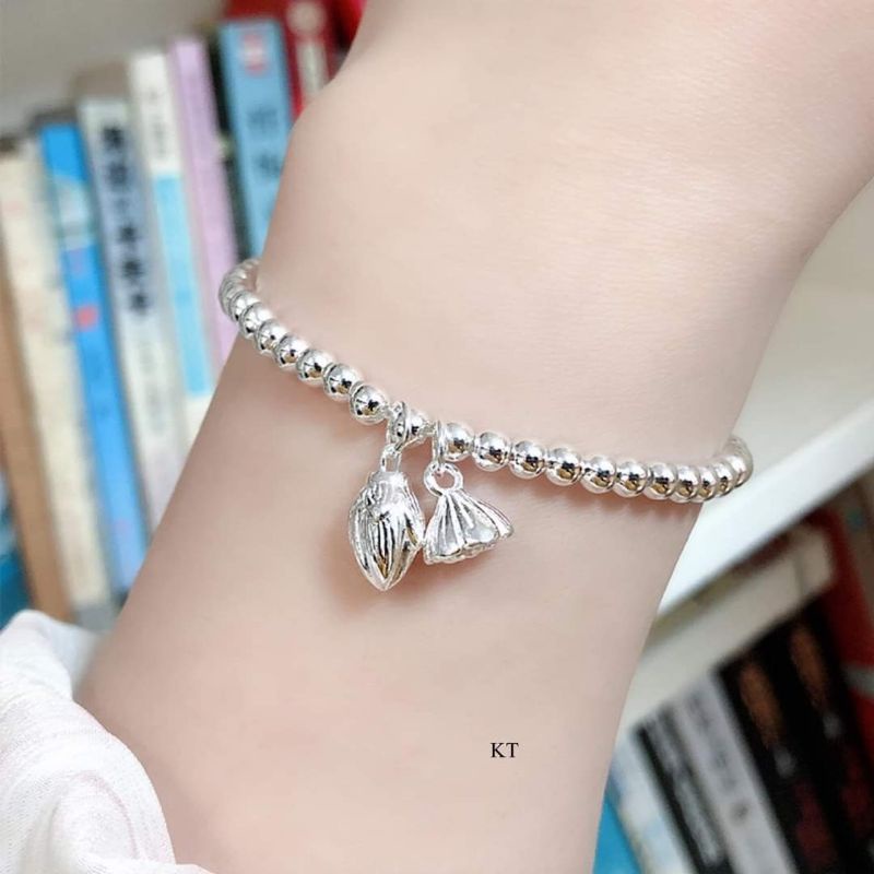 CHARM TREO NỤ SEN ĐÀI SEN BẠC TA ( 1 CẶP)