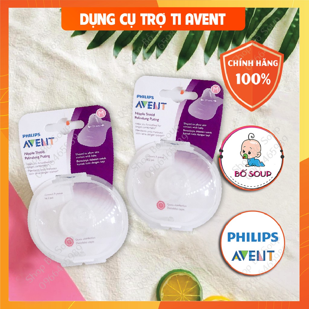 Dụng Cụ Trợ Ti Avent Silicon, Hộp 2 Chiếc,Bảo Vệ Cho Mẹ Khi Bé Bú.