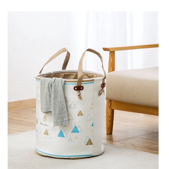 Giỏ vải Oxford đựng quần áo đa năng gấp gọn phong cách Châu Âu họa tiết hoạt hình