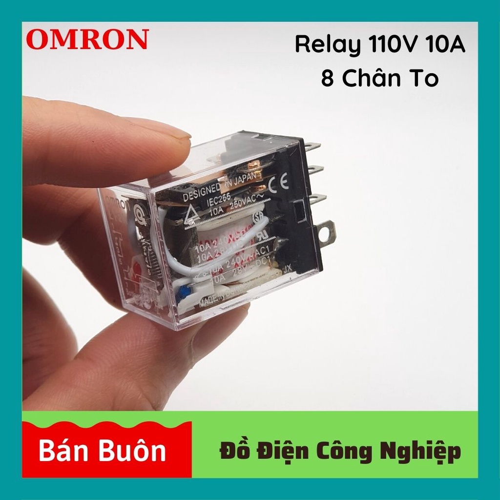 Relay omron 110v 8 chân, rơ le trung gian 110v