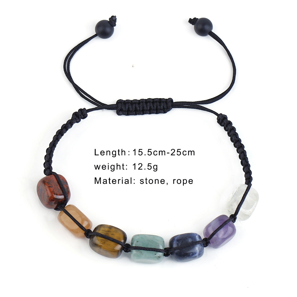 Vòng Tay Xâu Hạt Đá Tự Nhiên 7 Màu Thời Trang