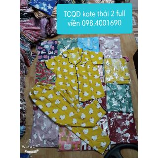 Sỉ pizama kate thái 2 full viền. Tay cộc quần dài