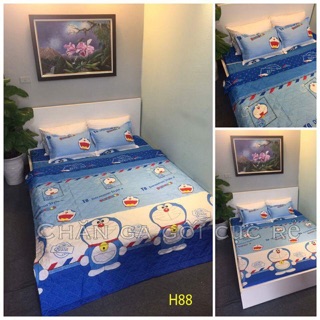 BỘ VỎ CHĂN GA GỐI DOREMON TEM THƯ