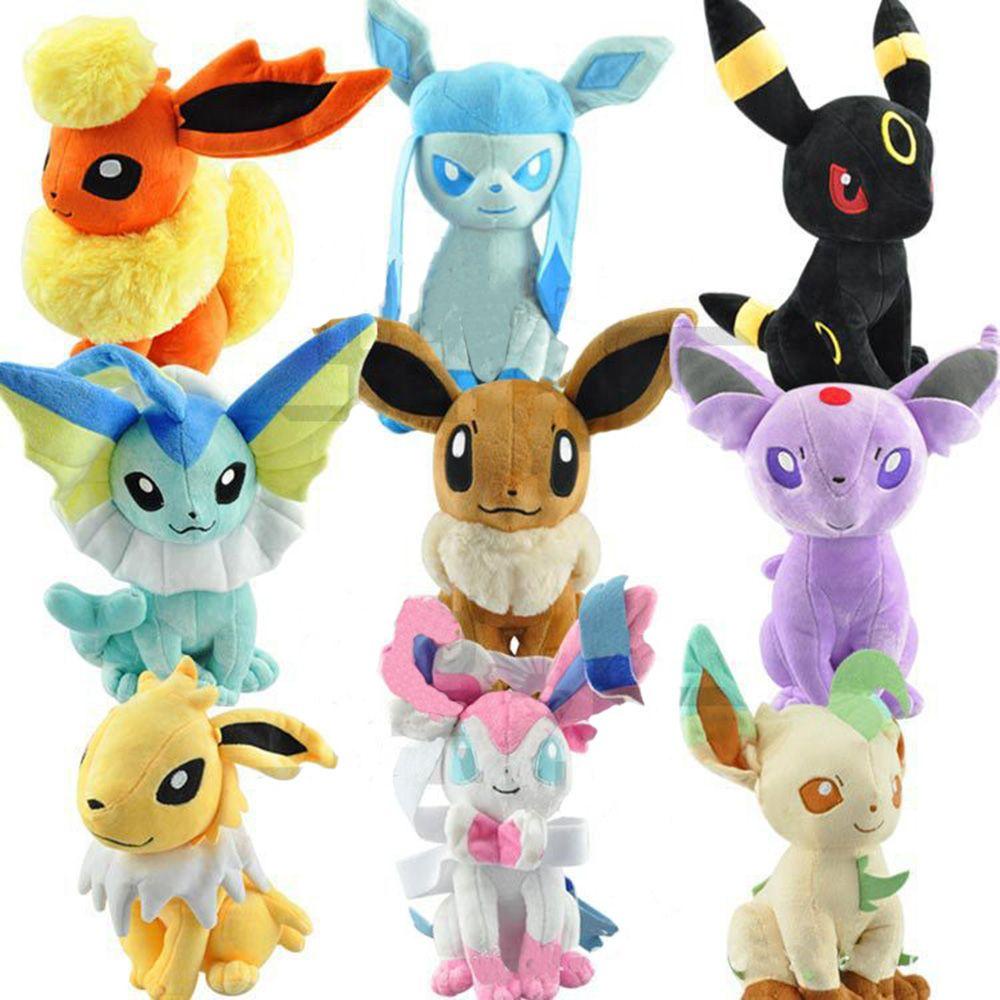 Búp Bê Em Bé Eevee Đang Ngồi Dài 20cm Màu Cầu Vồng