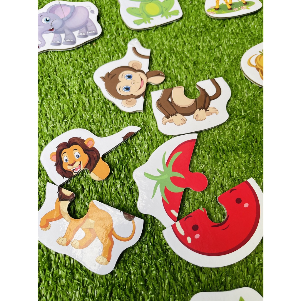 Đồ chơi xếp hình Puzzle 72 mảnh Ghép hình học chữ cái số đếm động vật rau củ quả giao thông sản xuất tại Việt Nam