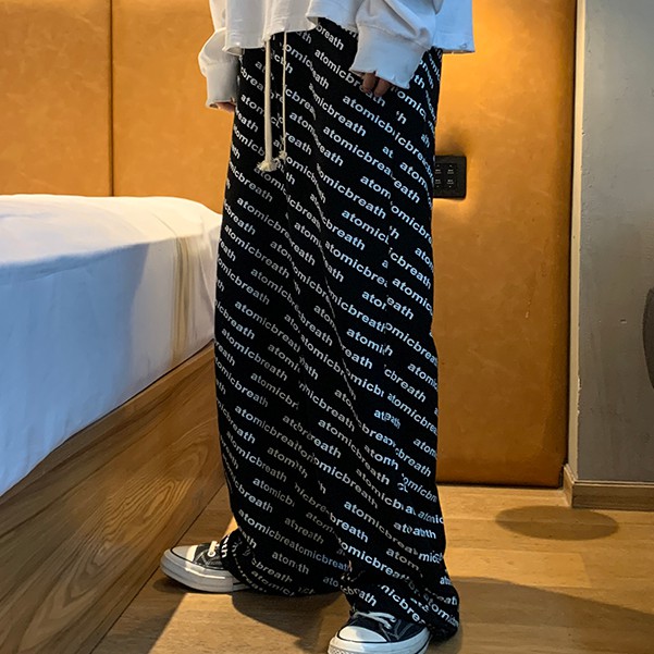 Quần dài thể thao ống rộng thời trang Hàn Quốc cho nam và nữ