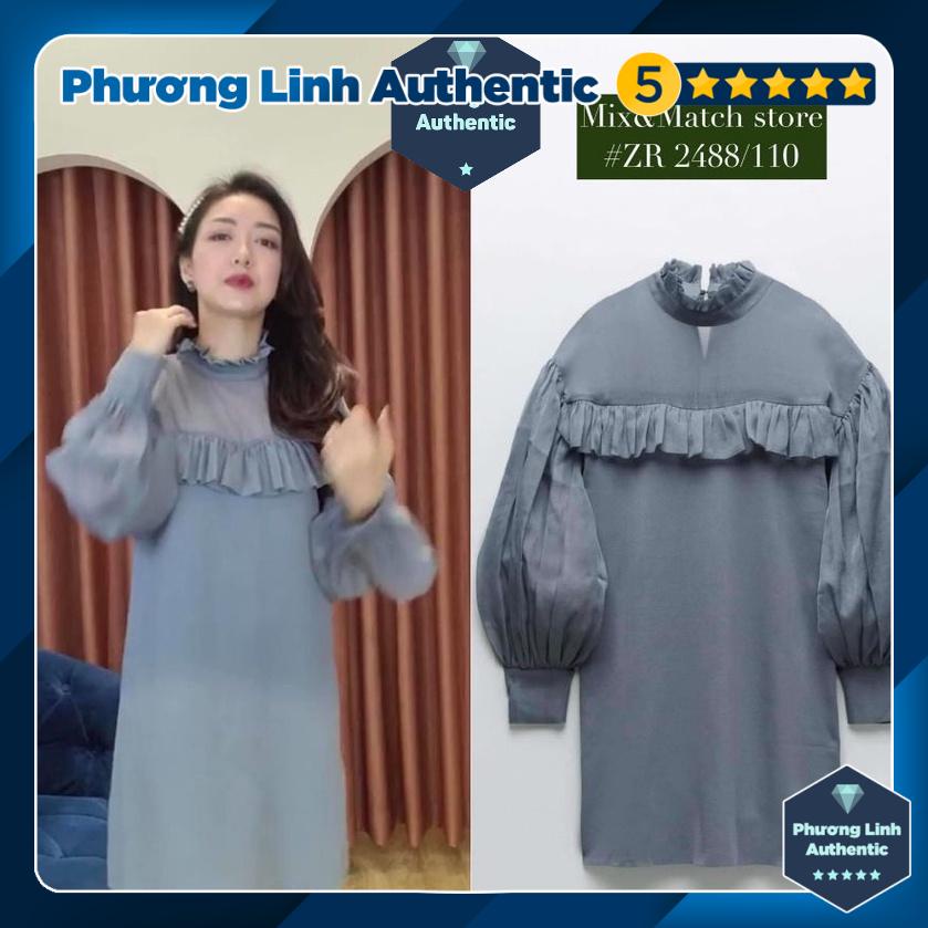 Váy len suông phối voan Zara Auth new tag có sẵn 2488/110 2488110