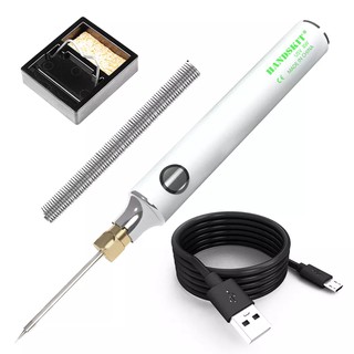 HANDSKIT Mỏ Hàn Sạc USB Bộ Mỏ Hàn Điện Điều Chỉnh Nhiệt Độ 5V 8W Có Chân Đế Hàn Dây Hàn