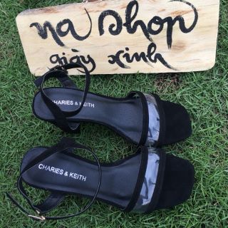 Sandal da nhung gót 7 phân