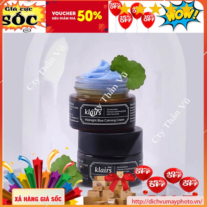 Kem Dưỡng Dear Klairs Midnight Blue Calming Cream 30ml  Giúp Trắng Sáng, Làm Dịu Da kholinhkienmayin