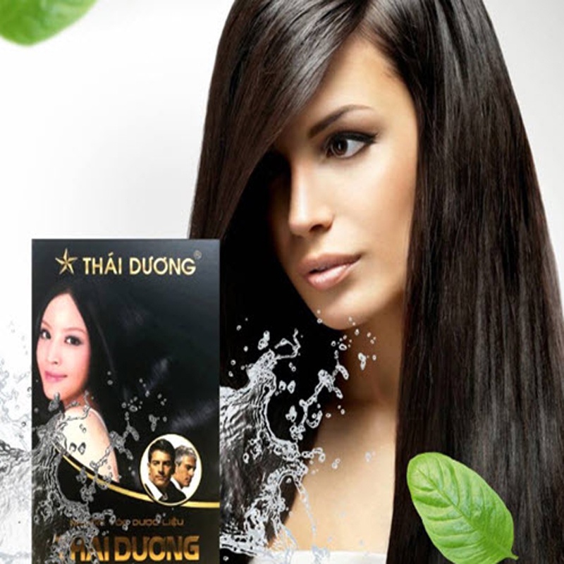 Dầu gội đen tóc thuốc nhuộm tóc màu đen dược liệu thiên nhiên Thái Dương bền màu an toàn không gây xót kh