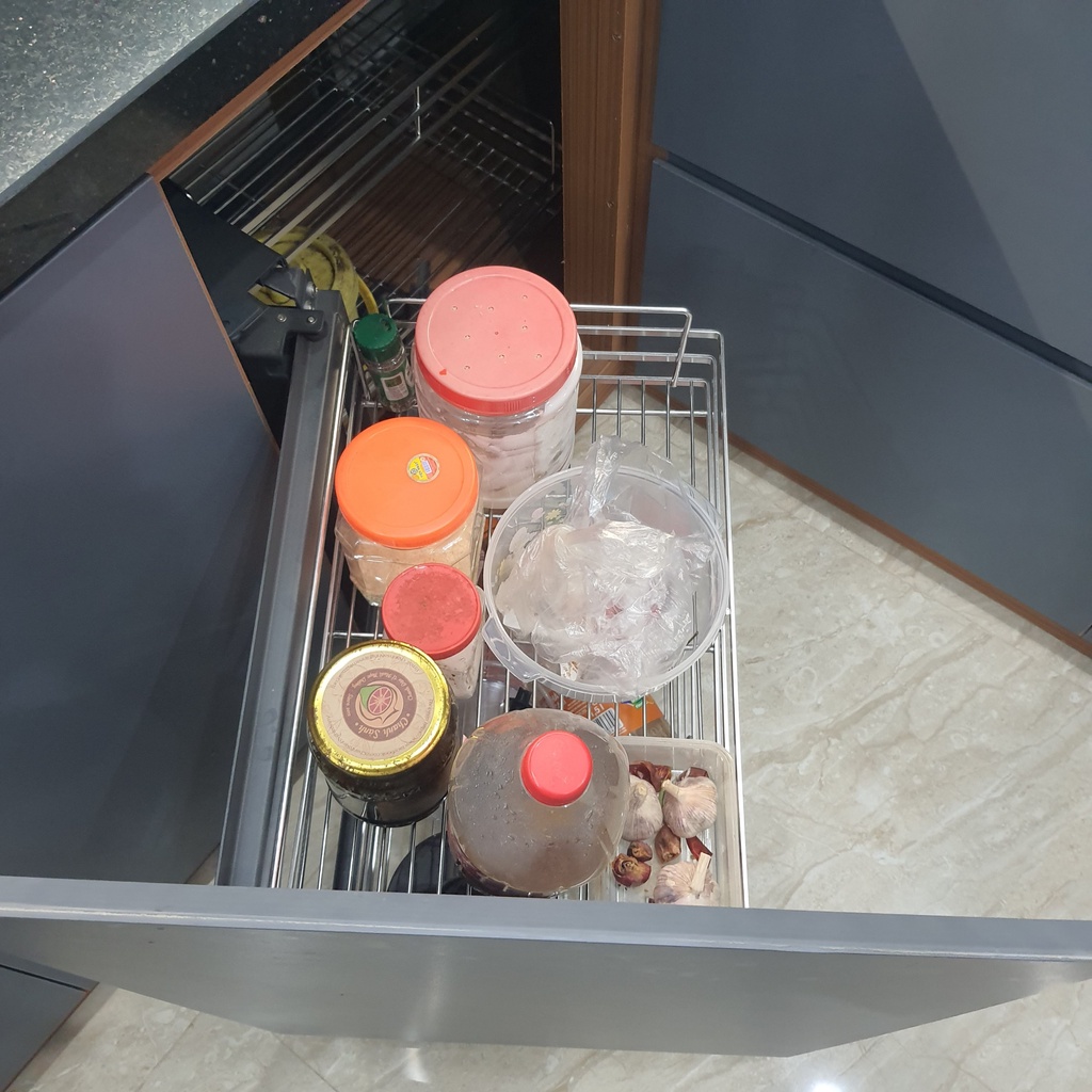Kệ Góc Liên Hoàn Tủ Bếp TAKI Nan Dẹt Inox Không Gỉ 304 - Bảo Hành Vĩnh Viễn -  Có Thợ Lắp Đặt