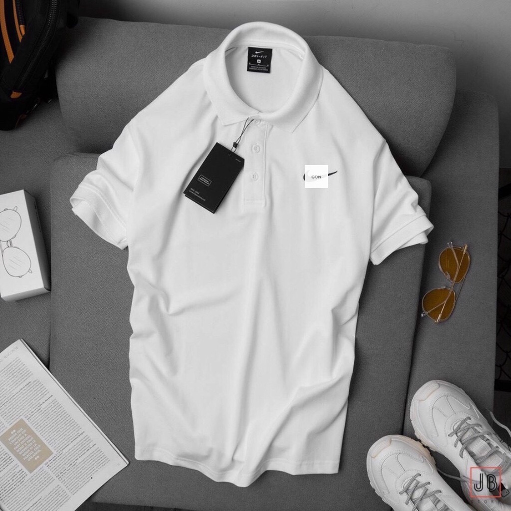 Áo thun polo nam basic, áo thun cổ bẻ tay lỡ logo thêu, chất thun cotton nhẹ thoáng mát, chuẩn phom - PLN1