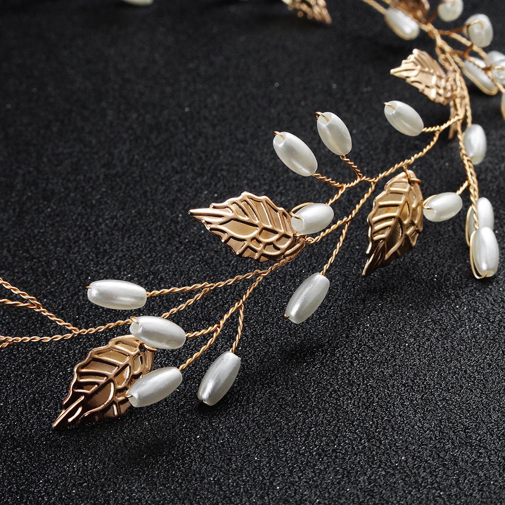 Cài tóc thiết kế lá và ngọc trai nhân tạo thanh lịch cho nữ