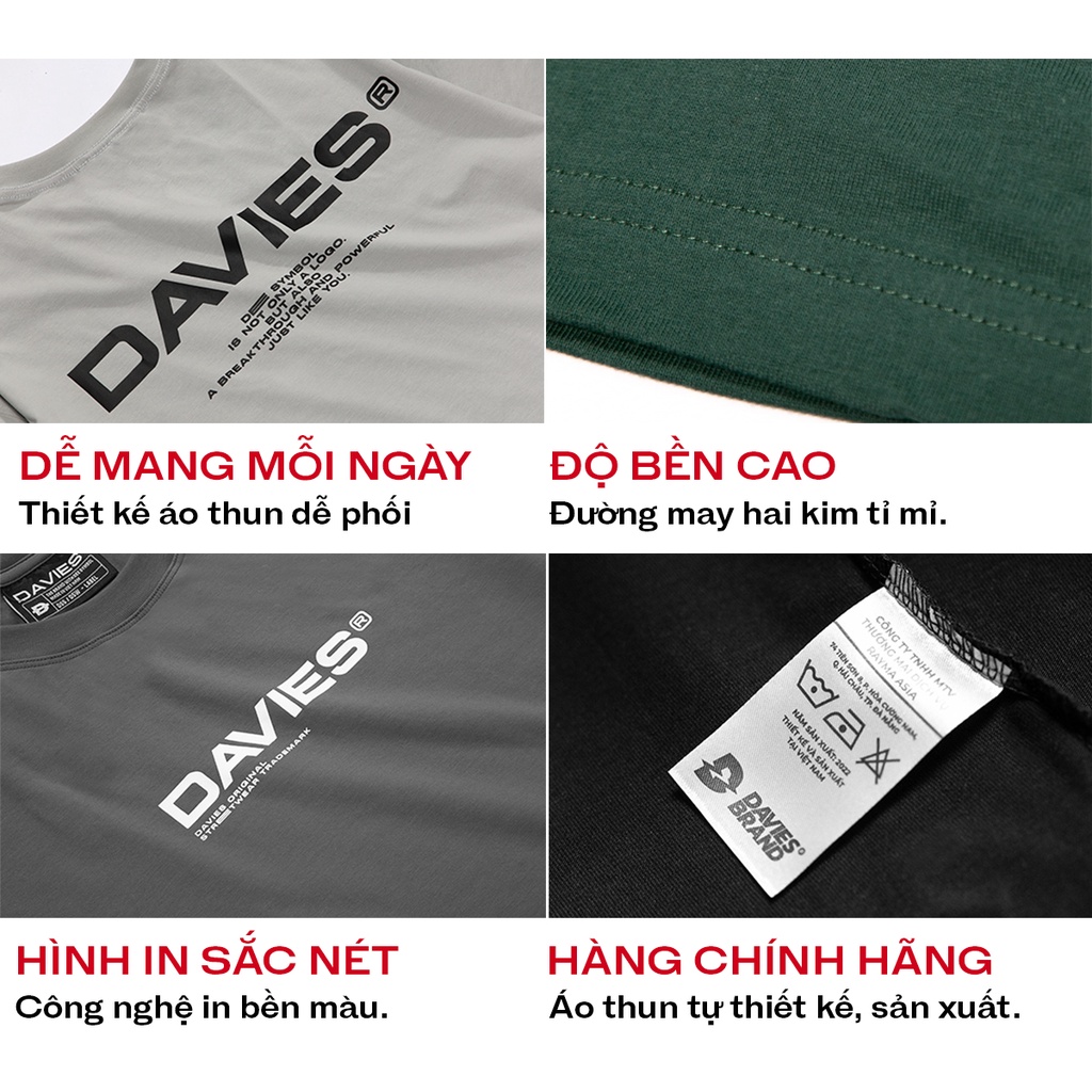 Áo phông nam nữ form rộng tay lỡ basic tee local brand Davies nhiều màu.