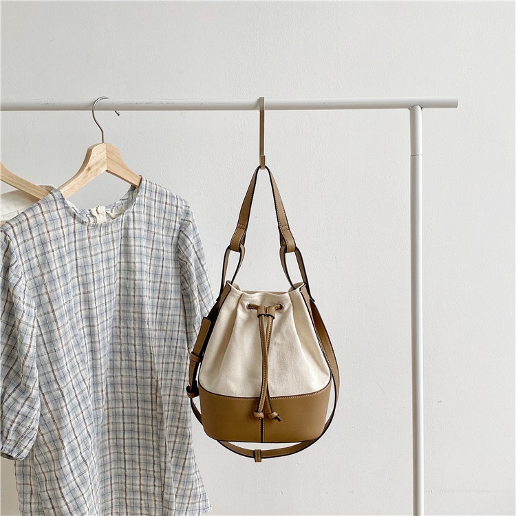 Túi Xách Bucket Chất Liệu Canvas Phong Cách Thời Trang Hàn Quốc 2022