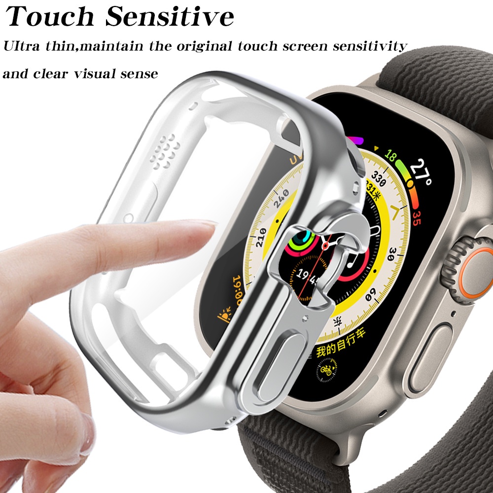 jansin Ốp bảo vệ mặt đồng hồ thông minh từ TPU cho apple watch ultra 49mm smart watch