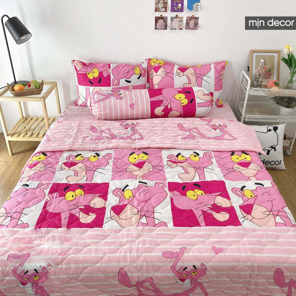 [Mã LIFEMALL2505 giảm 10% đơn 250K] Bộ chăn ga gối MỊN DECOR cotton 3D kèm chăn trần bông hè mềm mịn bo chun miễn phí | BigBuy360 - bigbuy360.vn