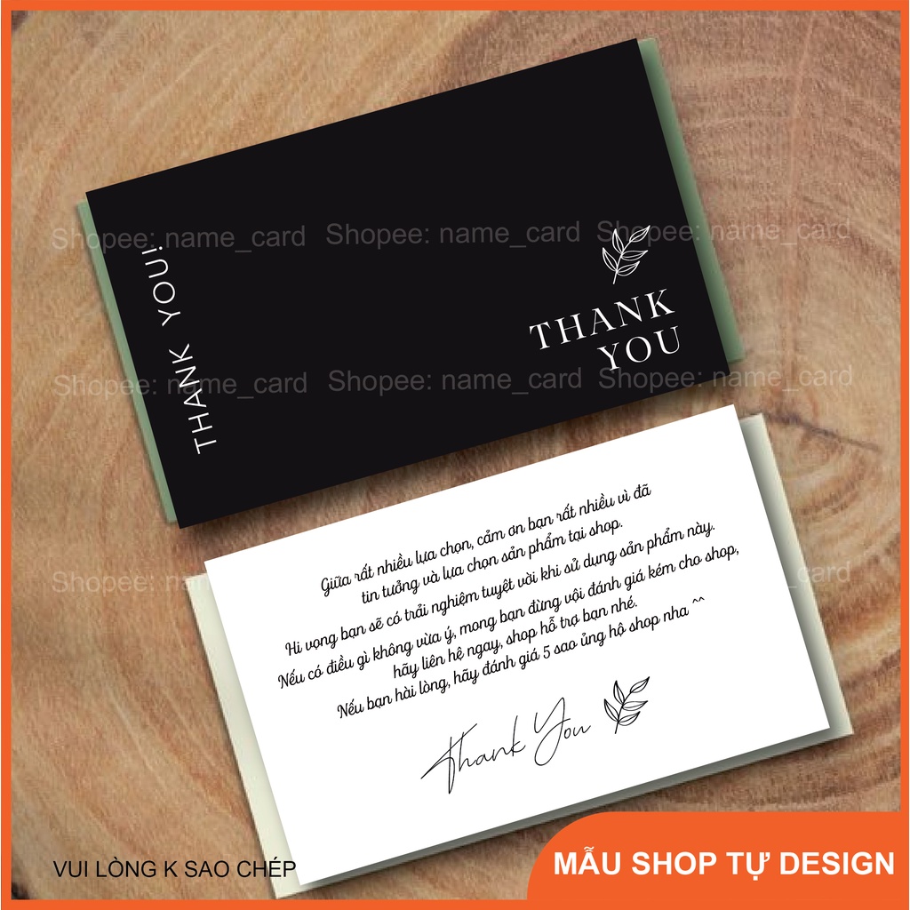 (Combo 100 cái) Thiệp cảm ơn khách hàng, name card cảm ơn, thank you card hàng có sẵn