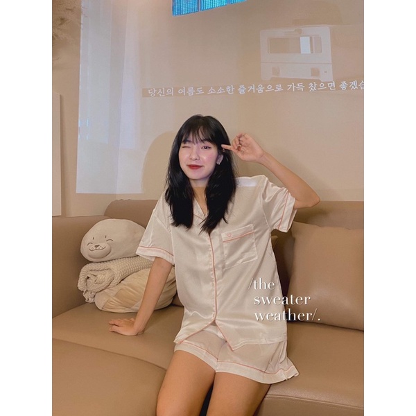 [Mã SKAMCLU7 giảm 10% tối đa 50K đơn 0Đ] SET ĐỒ NGỦ PIJAMA lụa thêu tim, pijama lụa ( Ảnh thật ) | BigBuy360 - bigbuy360.vn
