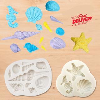 Khuôn silicone làm bánh hình vỏ sò 3d