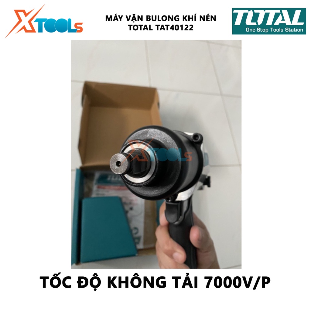 Máy vặn bu lông dùng khí nén TOTAL TAT40122 Súng siết bu lông dùng hơi Đầu vặn vuông 12.5 mm (1/2&quot;) 7000 v/p [XTOOLs]