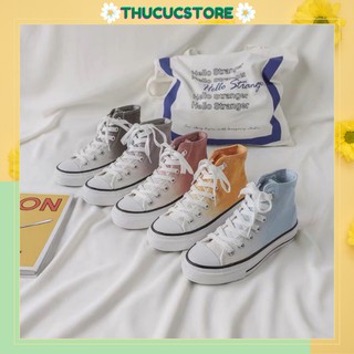 Giày thể thao, giày sneaker đế bằng cổ cao loang màu phong cách Hàn Quốc năng động (kèm video ảnh thật)