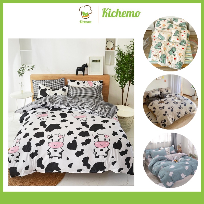 Bộ Ga Gối Giường Cotton Poly đủ màu đủ size ga giường miễn phí bo chun