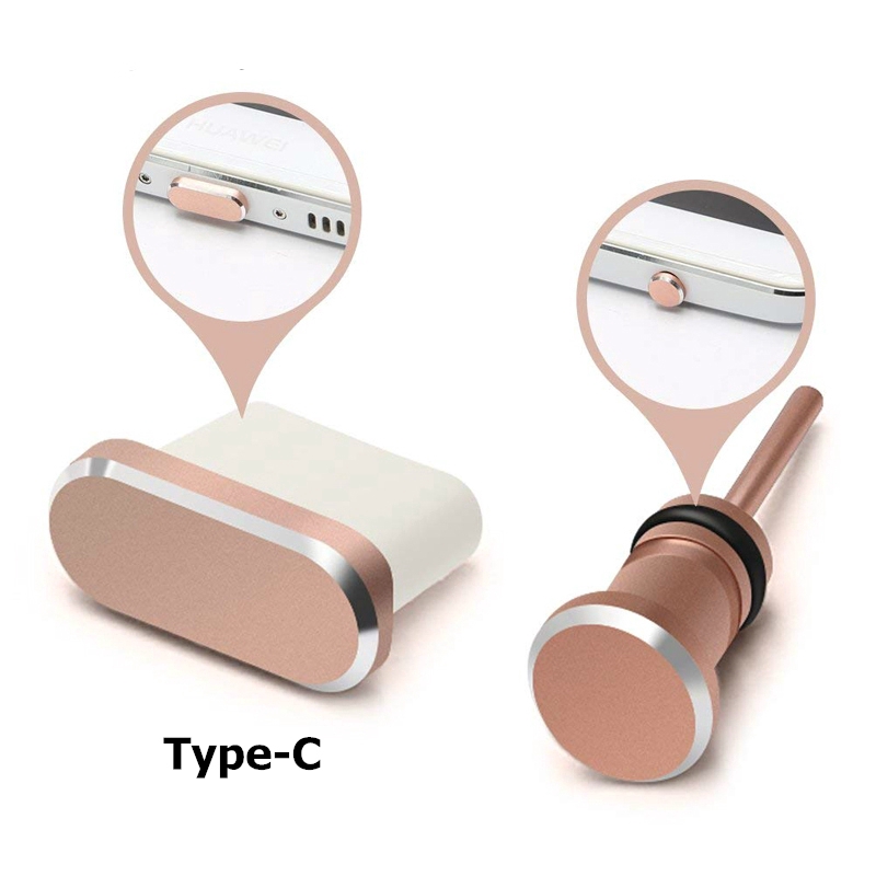 Set nút bịt chống bụi cho cổng USB + 3.5mm bằng hợp kim nhôm tiện dụng