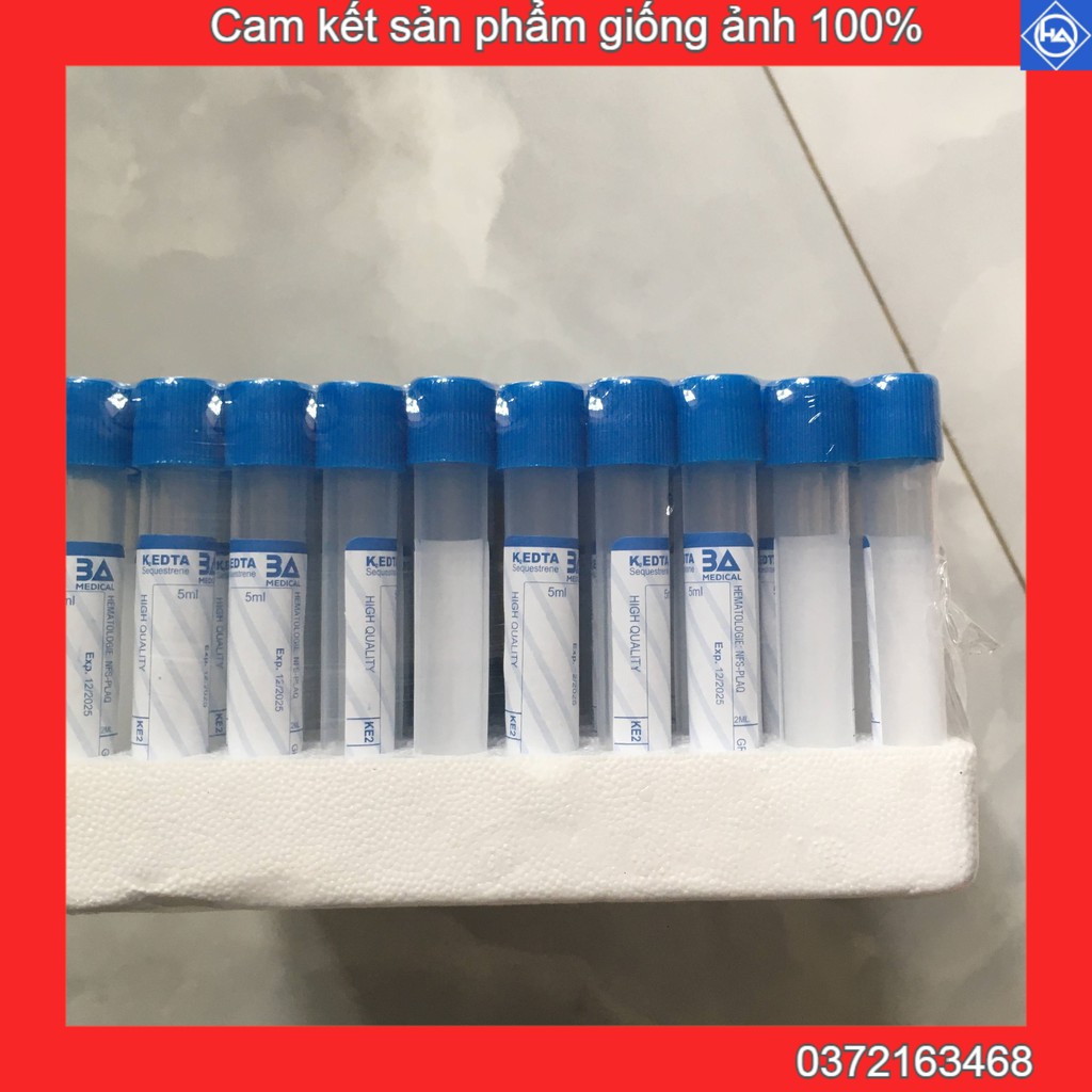 100 ống nghiệm chống đông máu EDTA