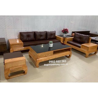 Bộ sofa góc gỗ sồi mẫu mới L 14.9