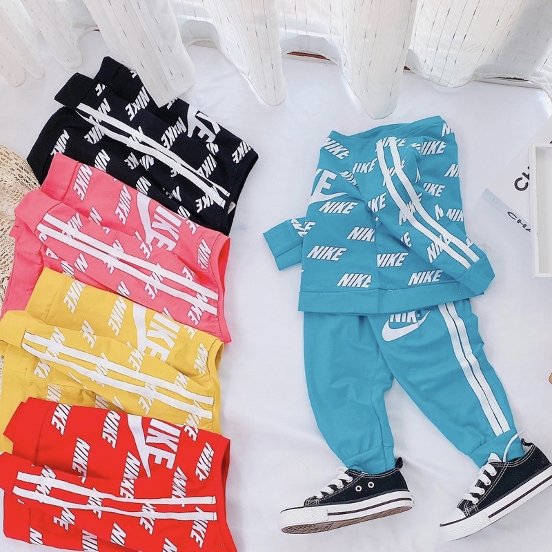 Bộ Cottton Dài Tay Bé Trai/Bé Gái❤️Bộ Thể Thao Chất cotton có giãn 4 chiều siêu mềm mịn cho bé❤️ Bộ in tên thương hiệu