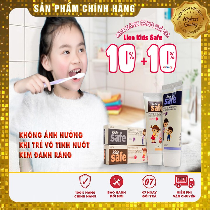 [❤️RẺ VÔ ĐỊCH❤️] KEM ĐÁNH RĂNG TRẺ EM CJ LION KIDS SAFE HÀN QUỐC 90G [❤️HÀNG CHÍNH HÃNG❤️]