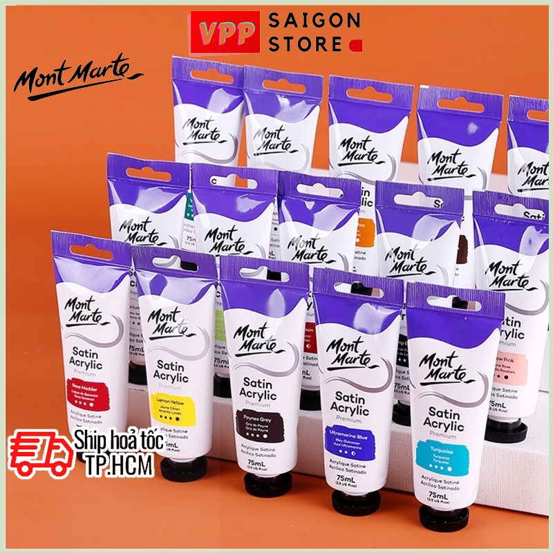 Màu Acrylic Satin Mont Marte Cao Cấp 75ml (Vẽ Mọi Chất Liệu)