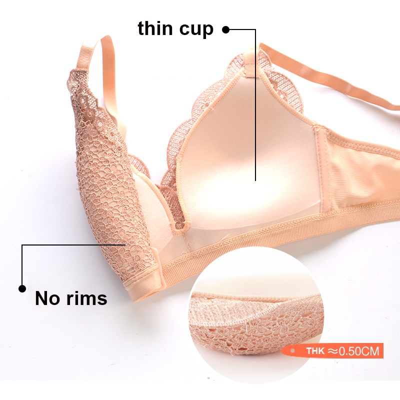 Áo ngực AOWEINISI vải ren không gọng mặc thoải mái thời trang quyến rũ dành cho nữ