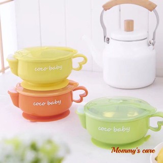 Bát ăn dặm inox 2 lớp cách nhiệt, có đế hút chân không coco baby