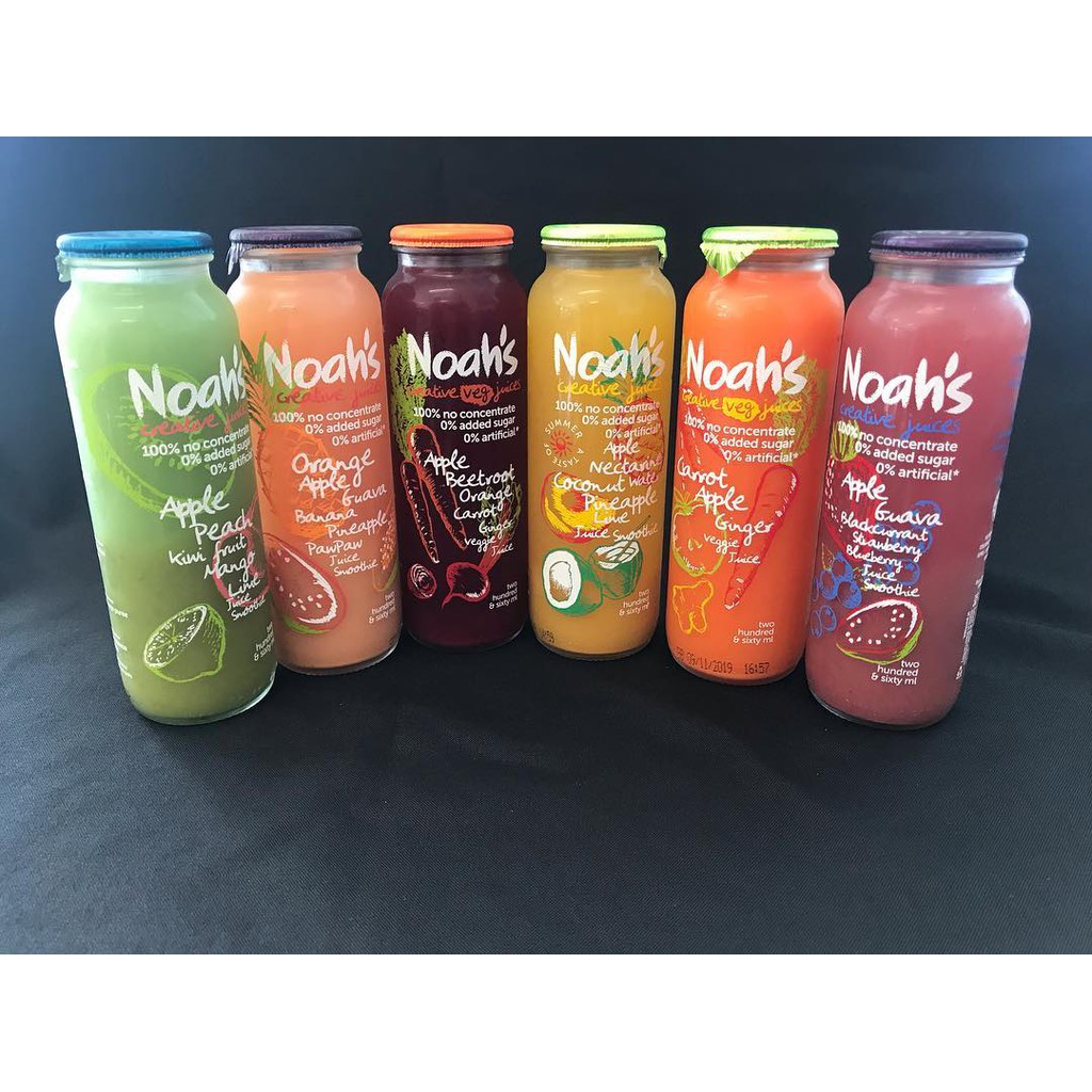 Sinh tố vị Táo, Cam đỏ, Mận, Acai hiệu Noah's 260ml