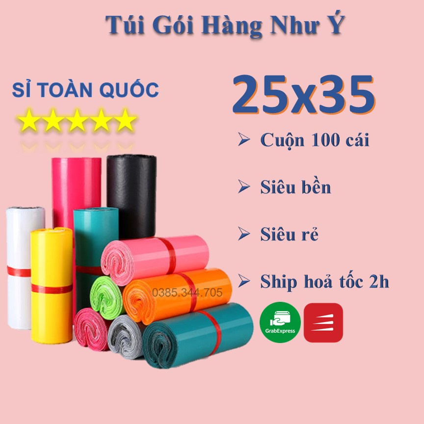 Túi Gói Hàng,Túi Niêm Phong Size 25x35cm Cuộn 100 Cái Tiện Ích Bảo Mật Cao