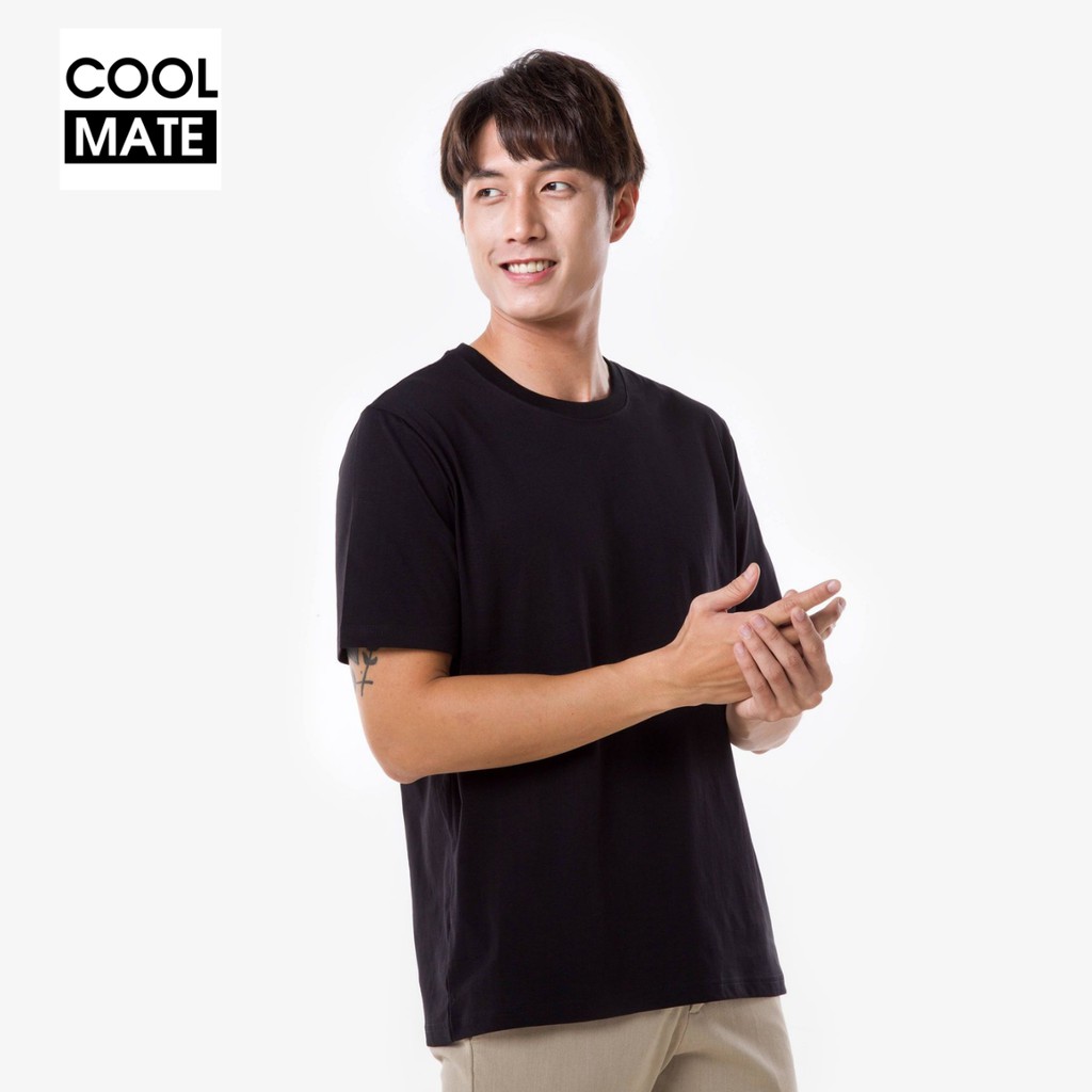 Áo thun nam 100% Coton Essential Tee màu ĐEN thương hiệu Coolmate | BigBuy360 - bigbuy360.vn