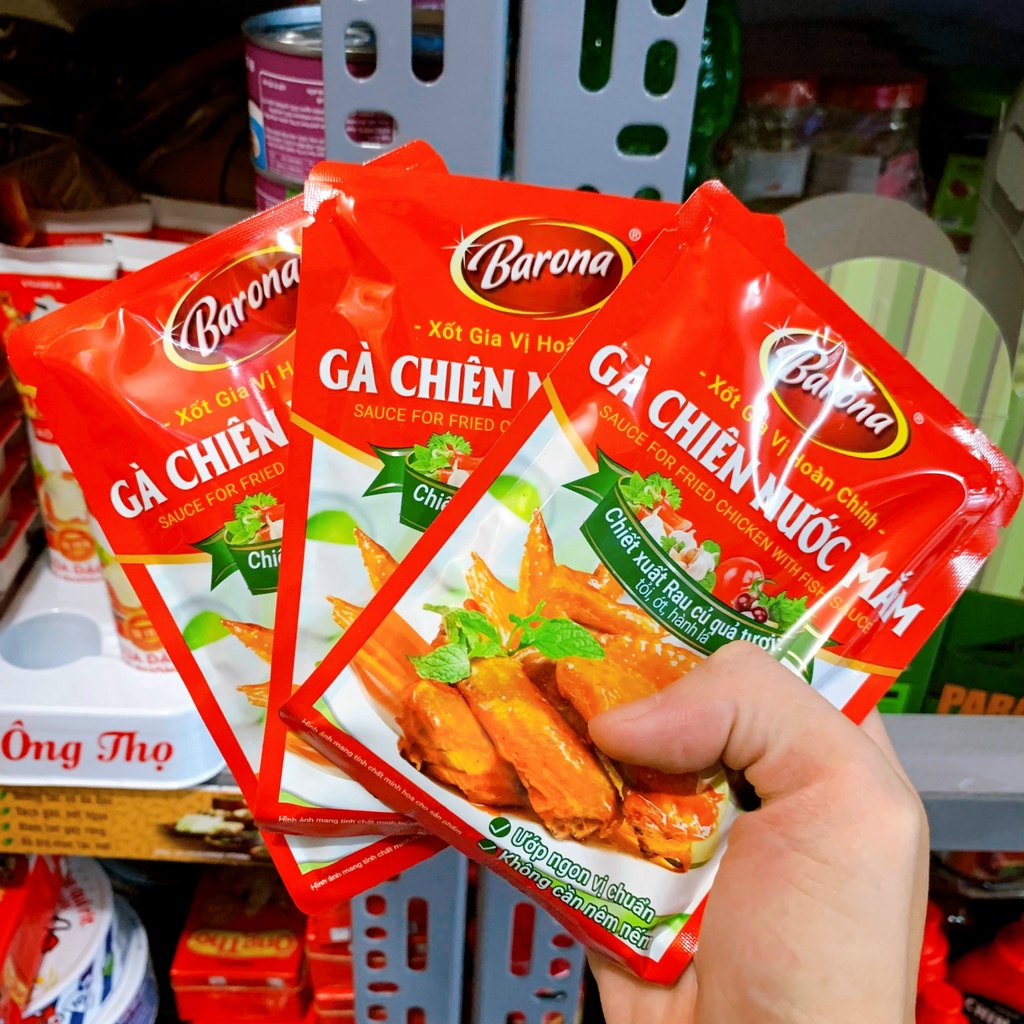 Xốt Gà Chiên Nước Mắm Gia Vị Hoàn Chỉnh Barona, Gà Chiên Nước Mắm Gói 80g