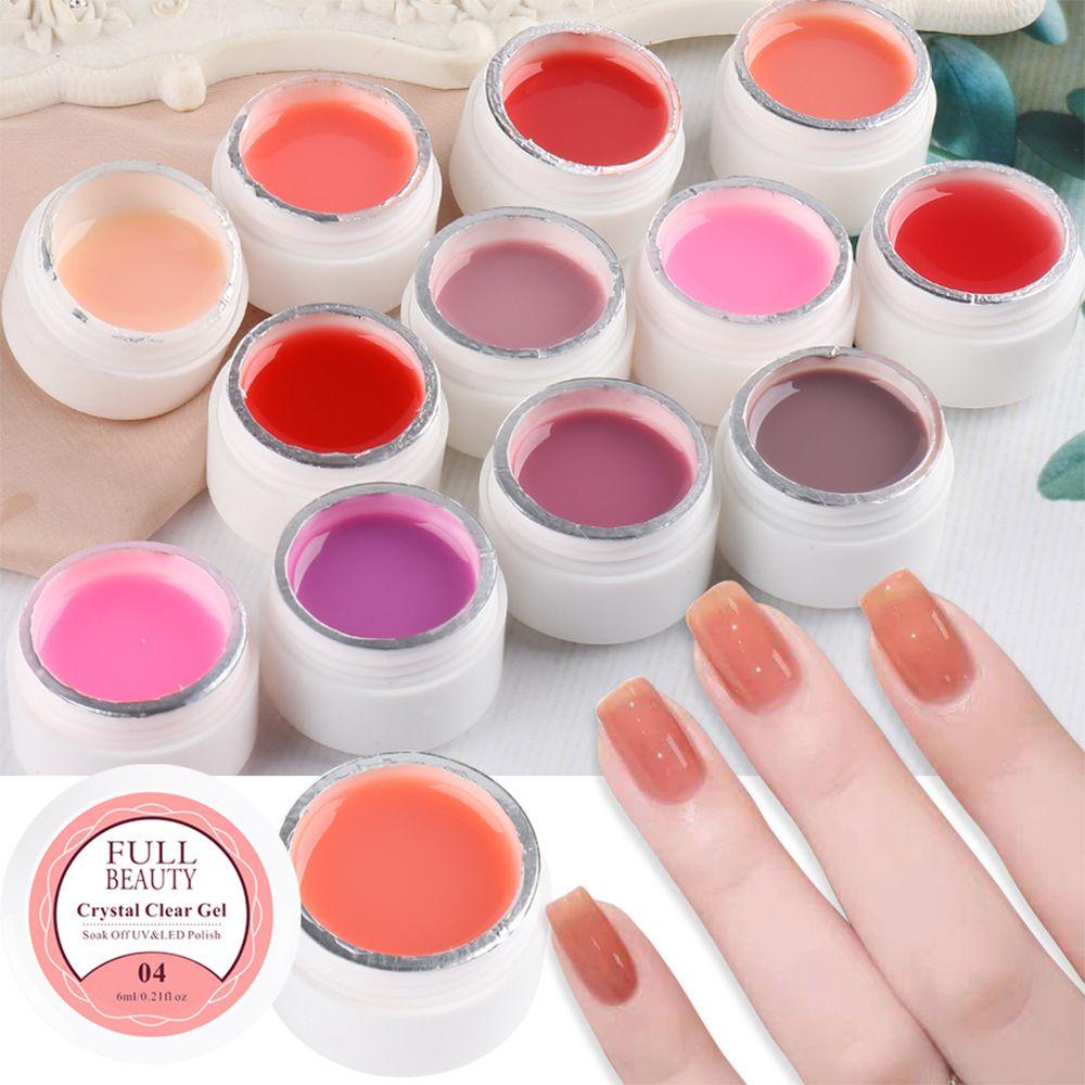 XIANSTORE UV Led Nail Gel Semi Permanent|Pink Color Ice Translucent Gel Manicure Nails Art Gel For Baking Varnish Nail Polish