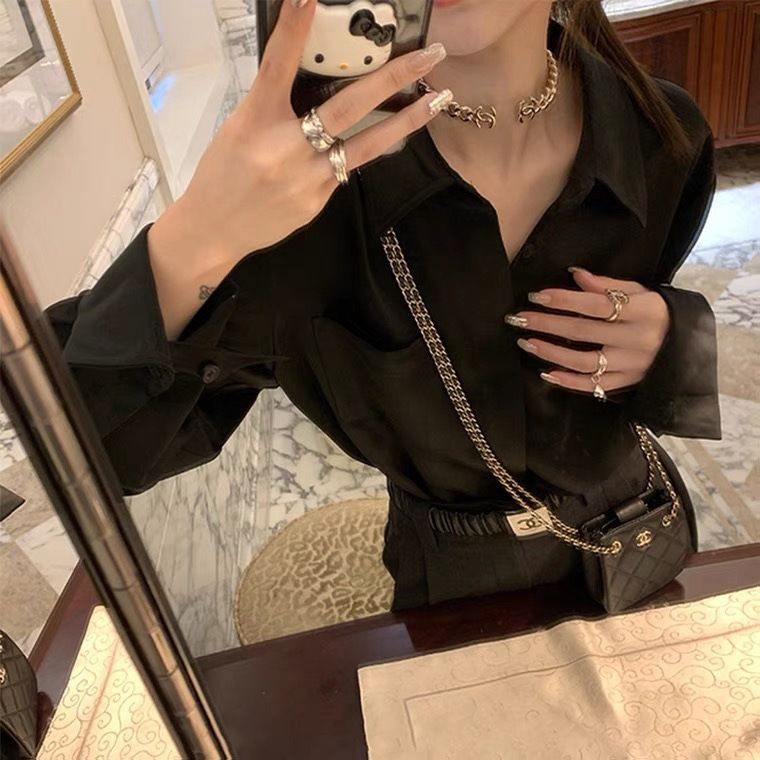 Áo Sơ Mi Tay Dài Dáng Rộng Màu Hồng Thời Trang Mùa Hè Cho Nữ