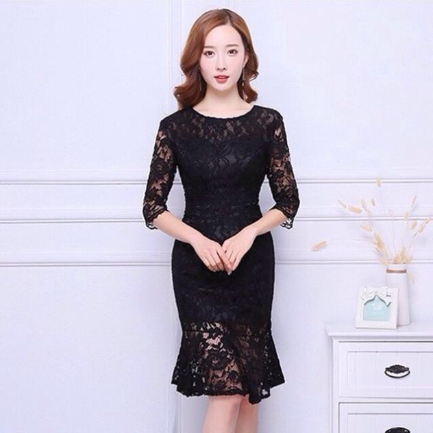 SHOP DẠ HỘI  Đầm Ren Đuôi Cá Quyến Rũ Tay Lỡ Cao Cấp có size XXL