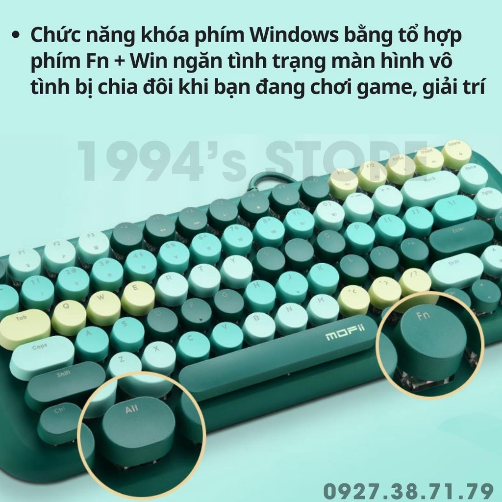 (CÓ SẴN) Bàn phím cơ cao cấp MoFii Candy M - Bàn phím cơ giá rẻ-  Có đèn Led xuyên đêm điều chỉnh được 20 chế độ Led